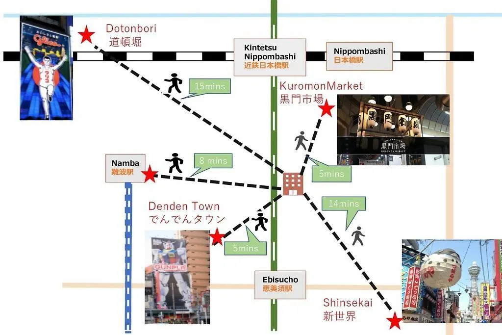 大阪ハウス701 Near Namba And Kuromon Market And Den Den Town & Direct To Kix 0*, Osaka Japan